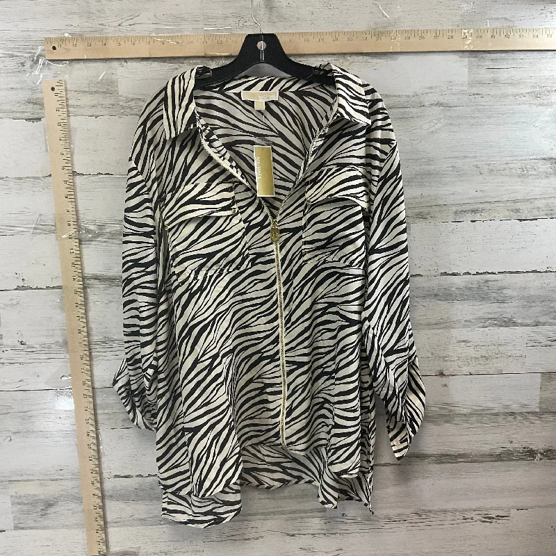 Animal Print Blouse Long Sleeve Michael By Michael Kors, Size 3x