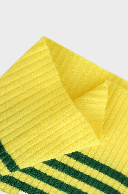 Multi Stripe Ribbed Sweater-Yellow/Green